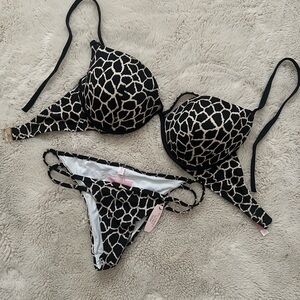 Victoria's Secret Black and White Bikini Swimwear